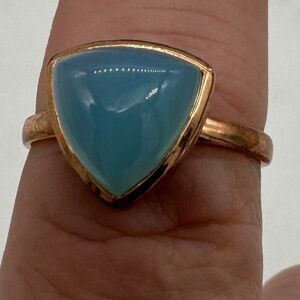 Chalcedony Sz 8 India Beautiful Shape Ring